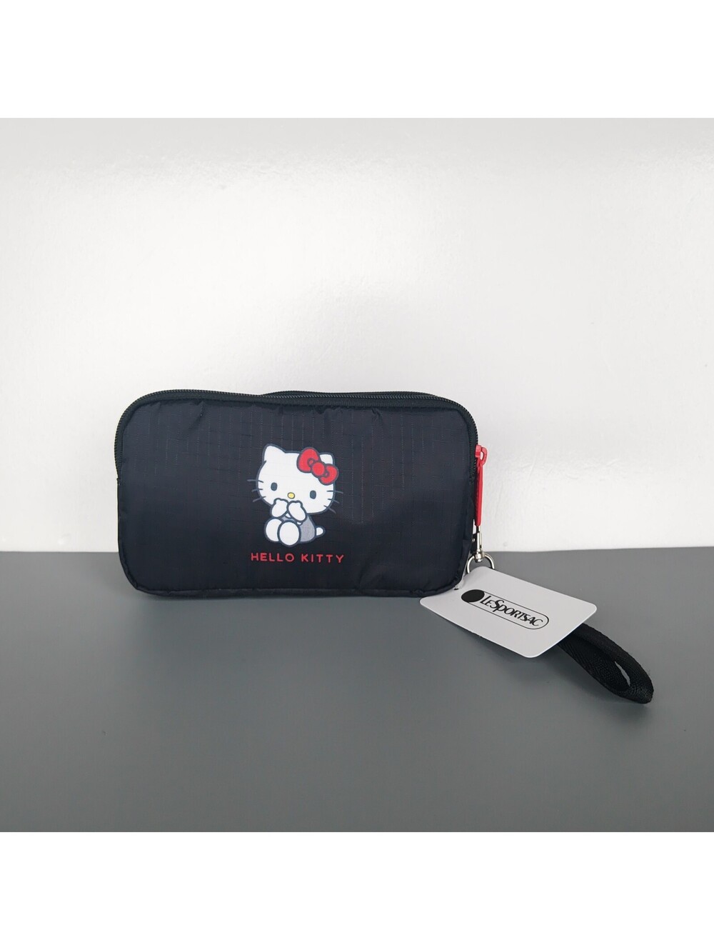 LeSportsac x Hello Kitty Black 3-Zip Wristlet Wallet NWT